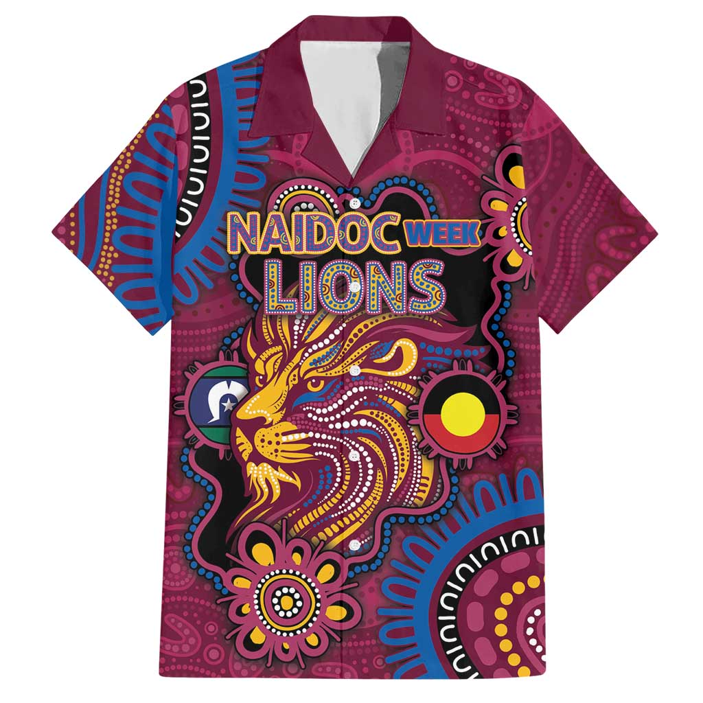 Custom NAIDOC Week Brisbane Lions Hawaiian Shirt Australian Aboriginal Art