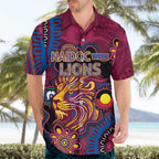 Custom NAIDOC Week Brisbane Lions Hawaiian Shirt Australian Aboriginal Art