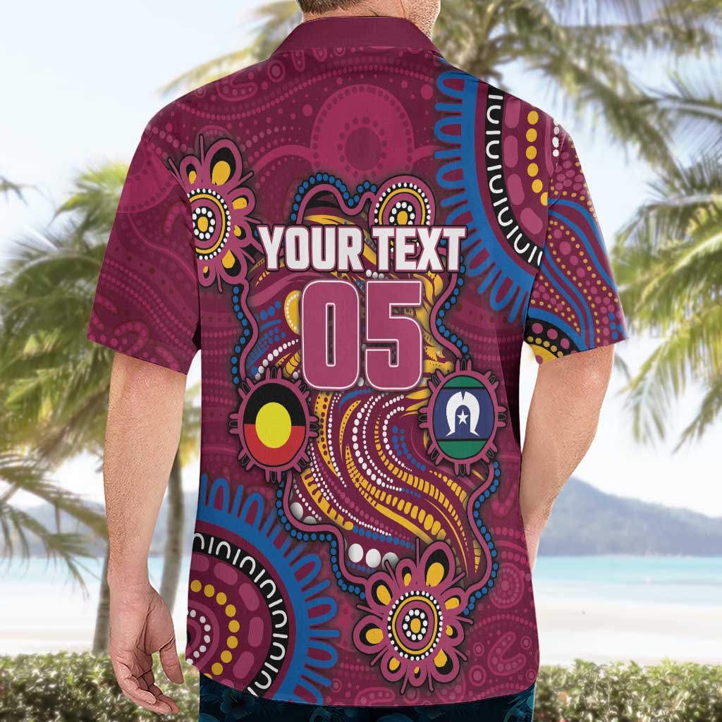 Custom NAIDOC Week Brisbane Lions Hawaiian Shirt Australian Aboriginal Art