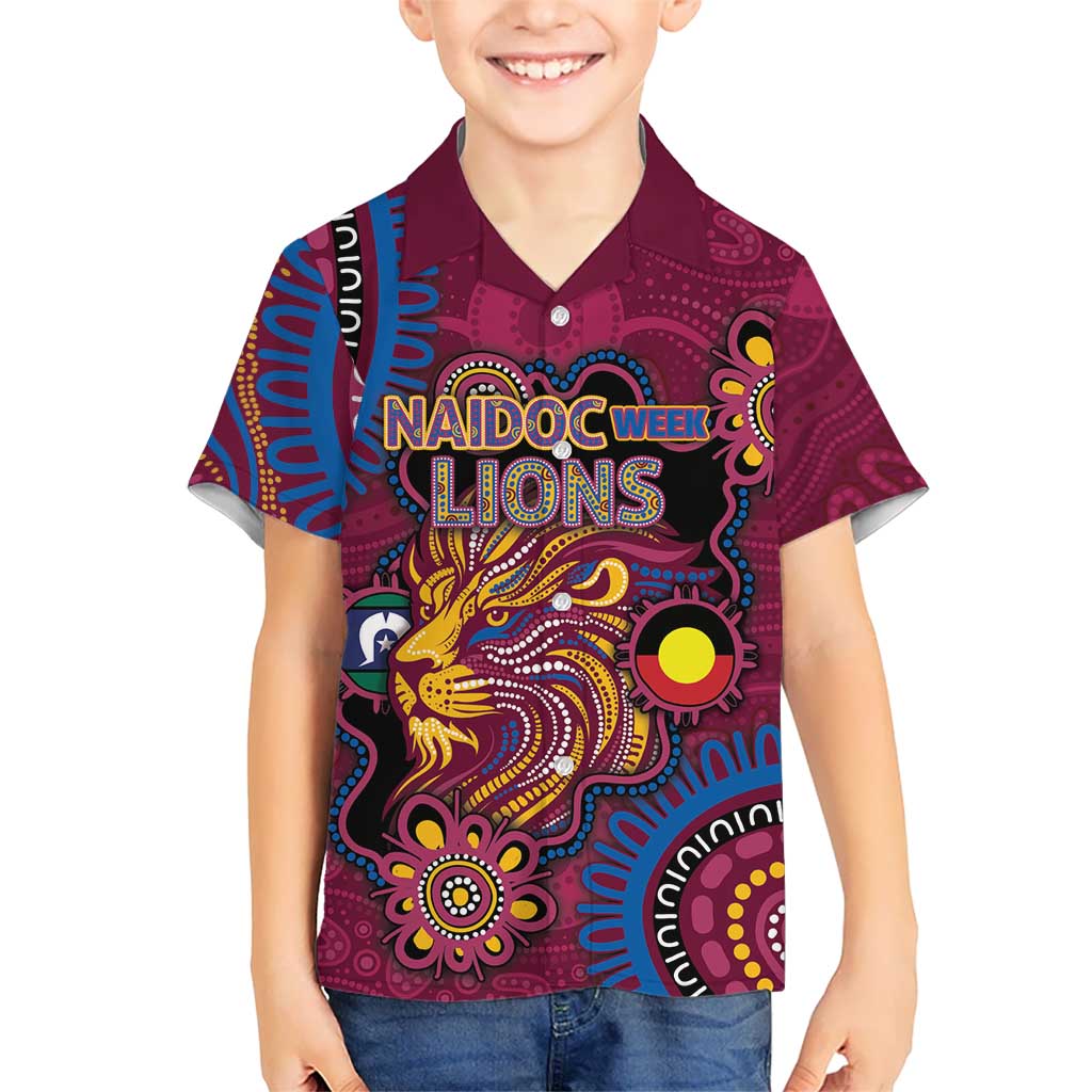 Custom NAIDOC Week Brisbane Lions Hawaiian Shirt Australian Aboriginal Art