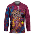 Custom NAIDOC Week Brisbane Lions Hockey Jersey Australian Aboriginal Art