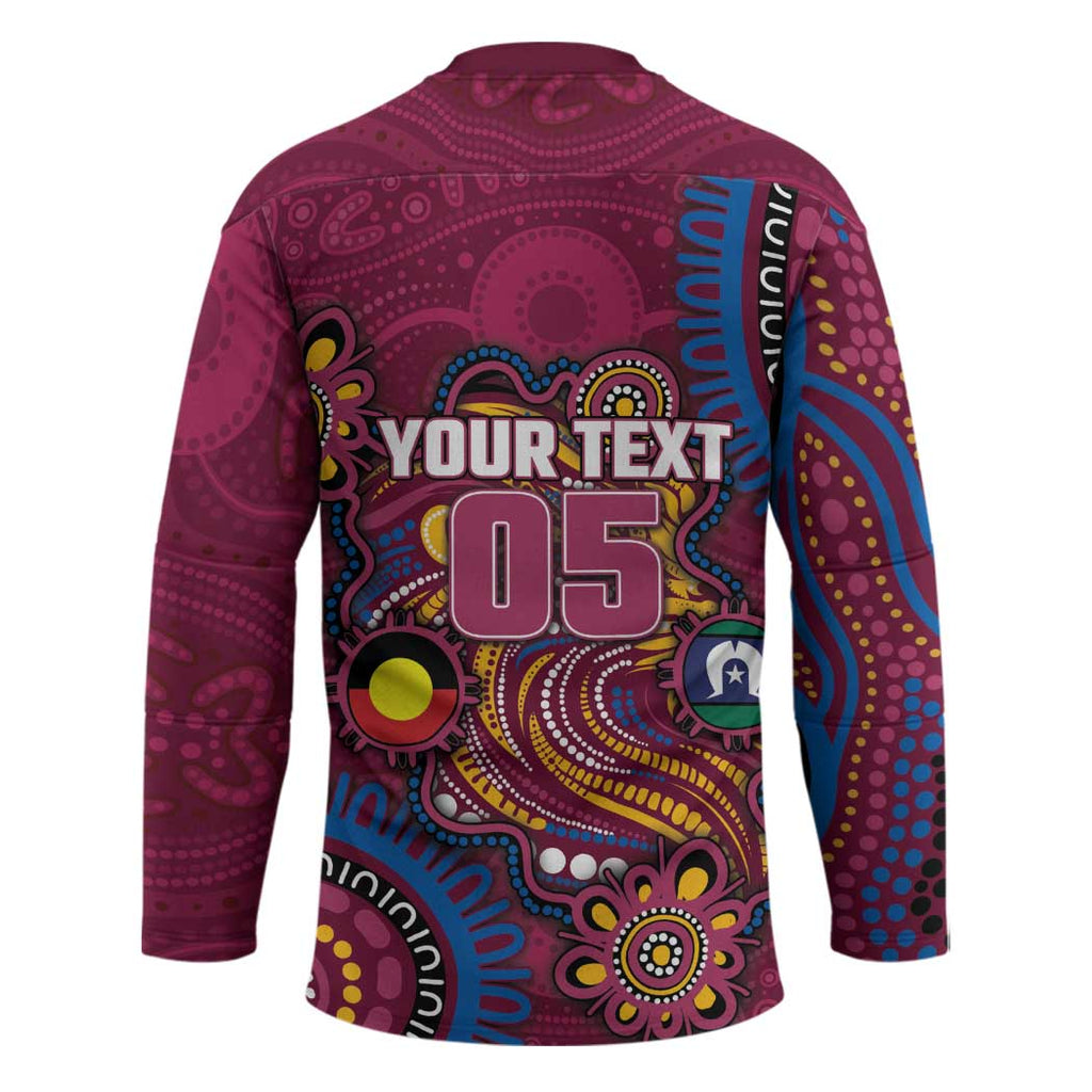 Custom NAIDOC Week Brisbane Lions Hockey Jersey Australian Aboriginal Art