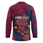 Custom NAIDOC Week Brisbane Lions Hockey Jersey Australian Aboriginal Art