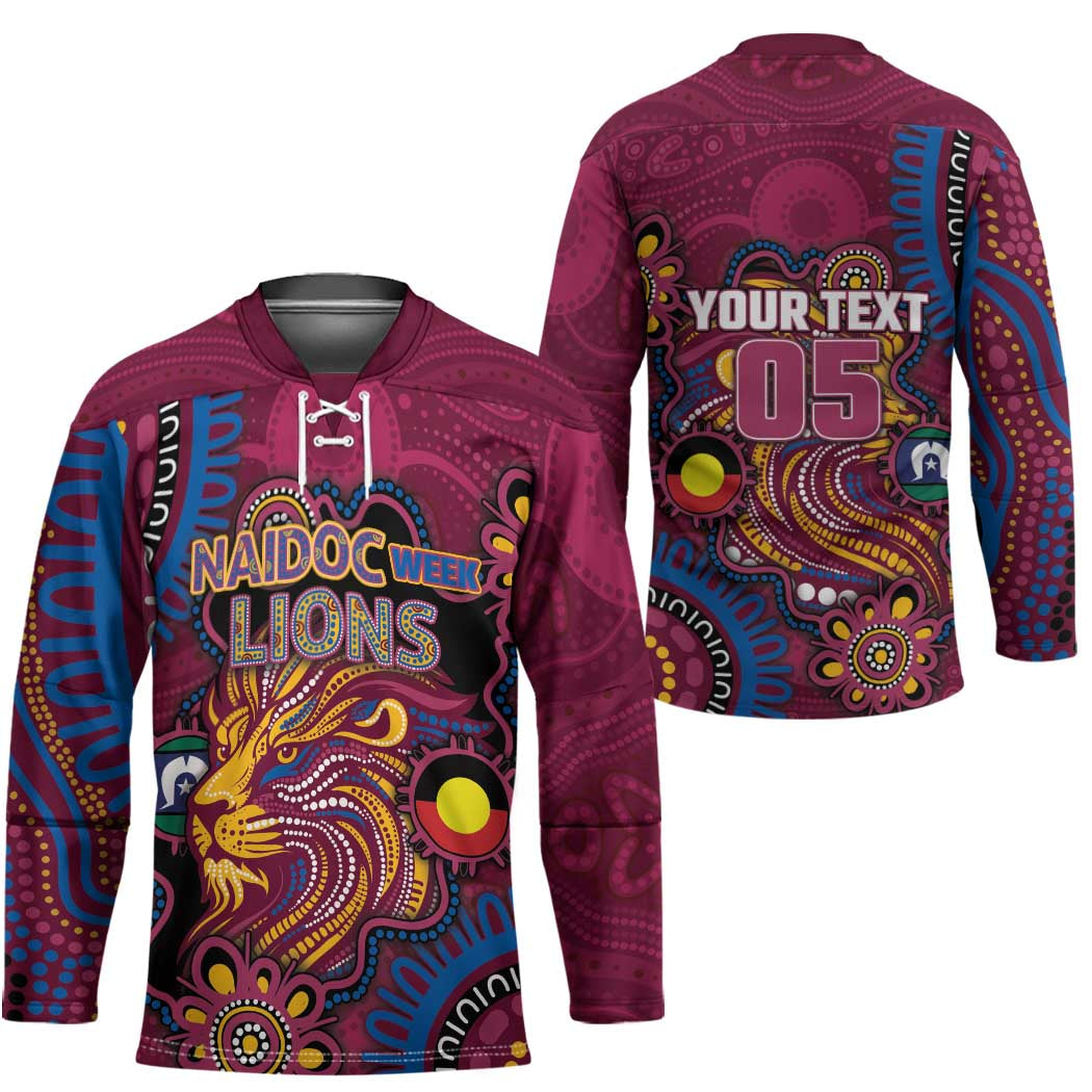 Custom NAIDOC Week Brisbane Lions Hockey Jersey Australian Aboriginal Art