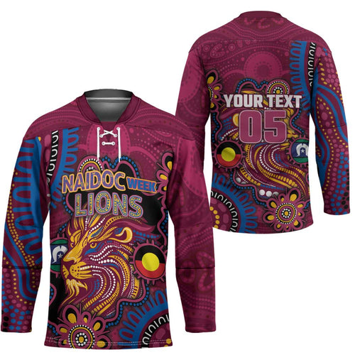 Custom NAIDOC Week Brisbane Lions Hockey Jersey Australian Aboriginal Art