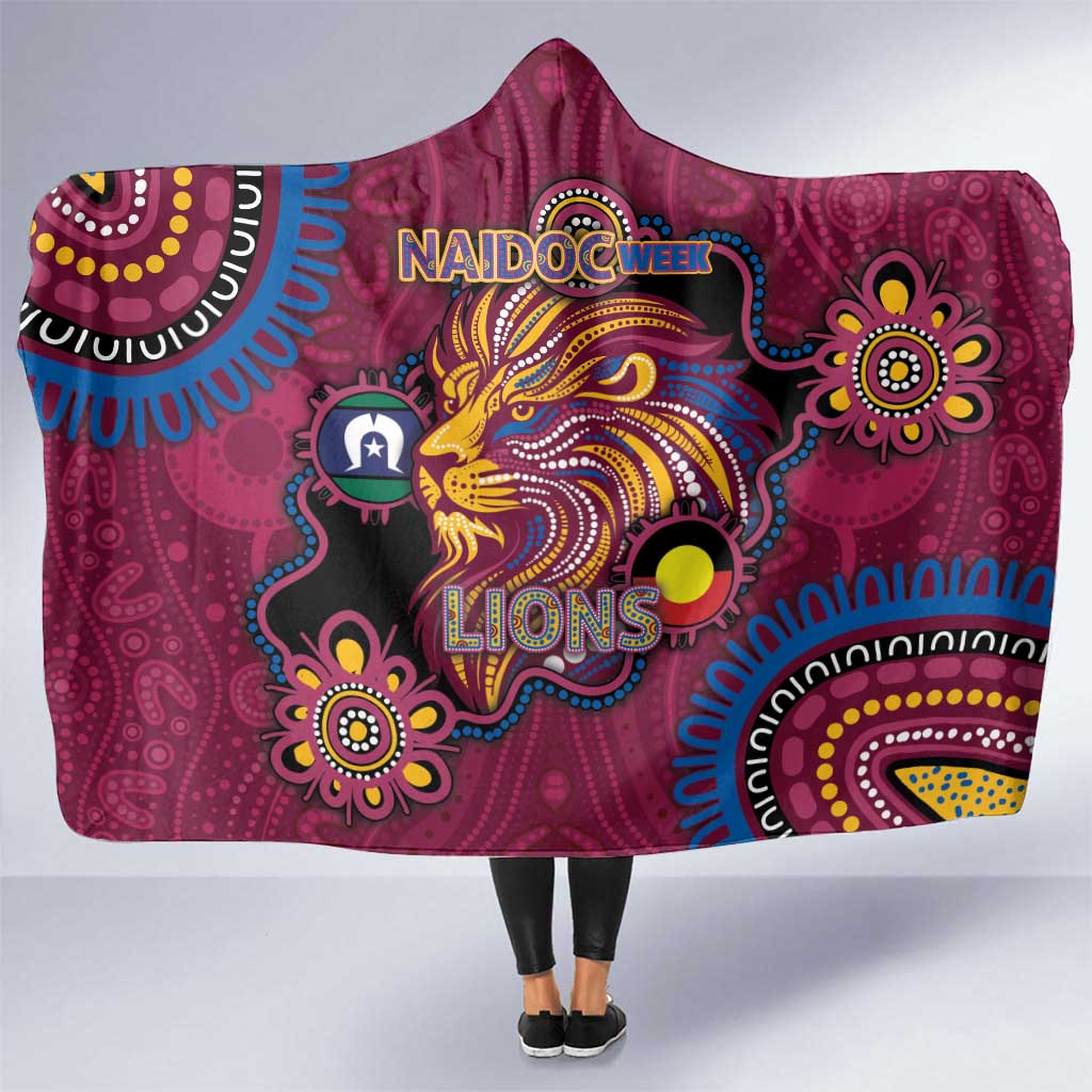 NAIDOC Week Brisbane Lions Hooded Blanket Australian Aboriginal Art
