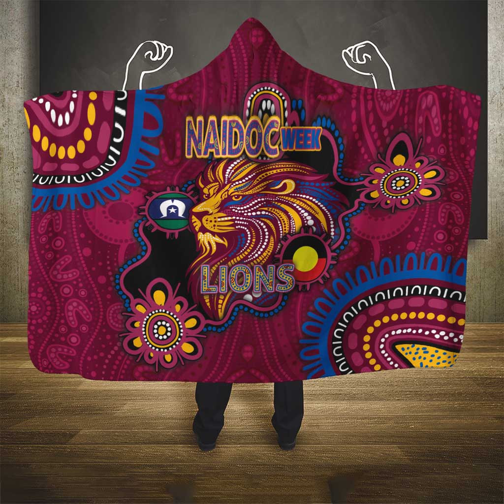 NAIDOC Week Brisbane Lions Hooded Blanket Australian Aboriginal Art