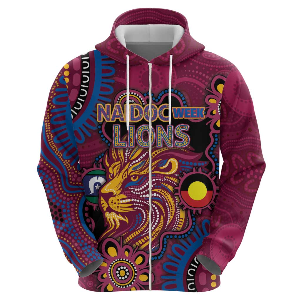 Custom NAIDOC Week Brisbane Lions Hoodie Australian Aboriginal Art
