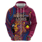 Custom NAIDOC Week Brisbane Lions Hoodie Australian Aboriginal Art