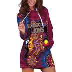 Custom NAIDOC Week Brisbane Lions Hoodie Dress Australian Aboriginal Art