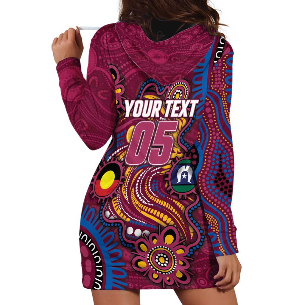 Custom NAIDOC Week Brisbane Lions Hoodie Dress Australian Aboriginal Art
