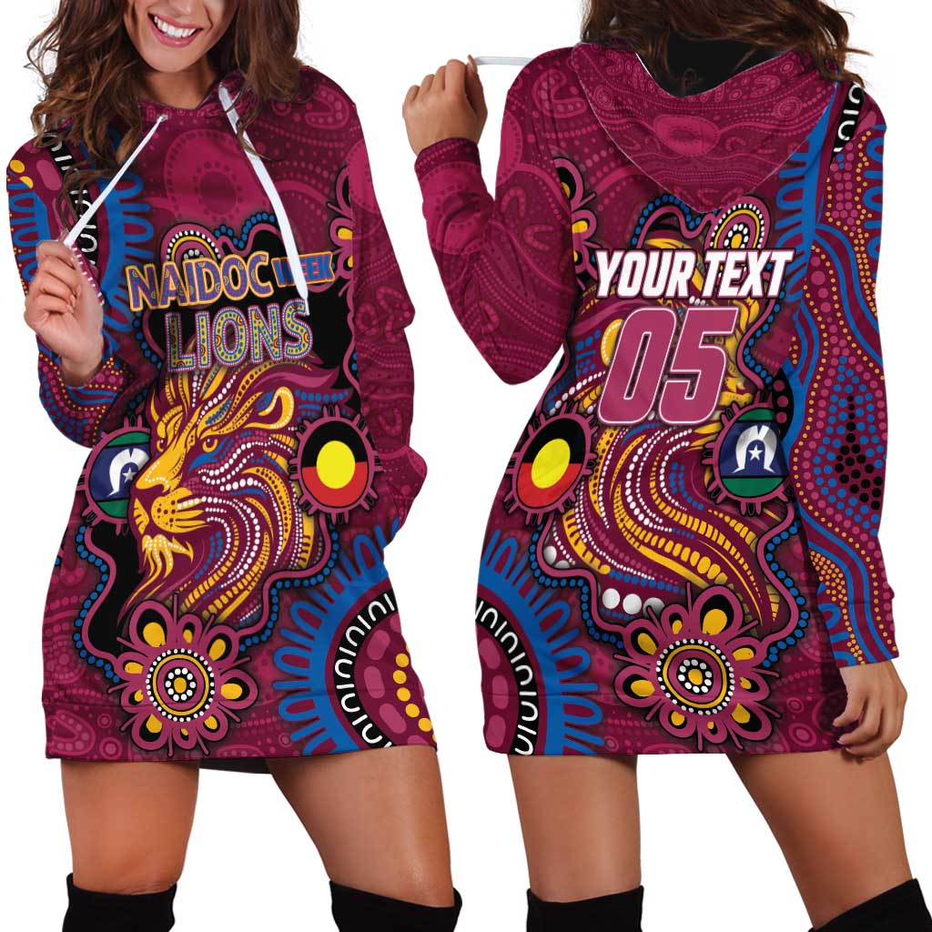 Custom NAIDOC Week Brisbane Lions Hoodie Dress Australian Aboriginal Art