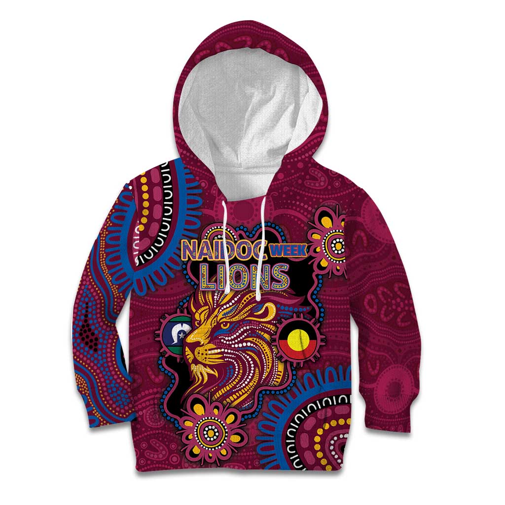 Custom NAIDOC Week Brisbane Lions Kid Hoodie Australian Aboriginal Art
