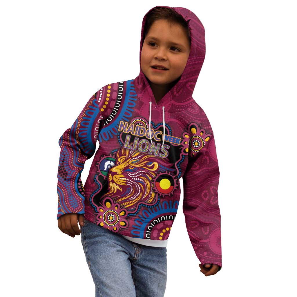 Custom NAIDOC Week Brisbane Lions Kid Hoodie Australian Aboriginal Art