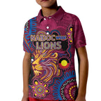 Custom NAIDOC Week Brisbane Lions Kid Polo Shirt Australian Aboriginal Art