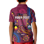 Custom NAIDOC Week Brisbane Lions Kid Polo Shirt Australian Aboriginal Art