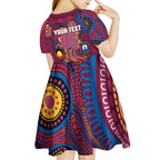 Custom NAIDOC Week Brisbane Lions Kid Short Sleeve Dress Australian Aboriginal Art