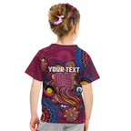 Custom NAIDOC Week Brisbane Lions Kid T Shirt Australian Aboriginal Art