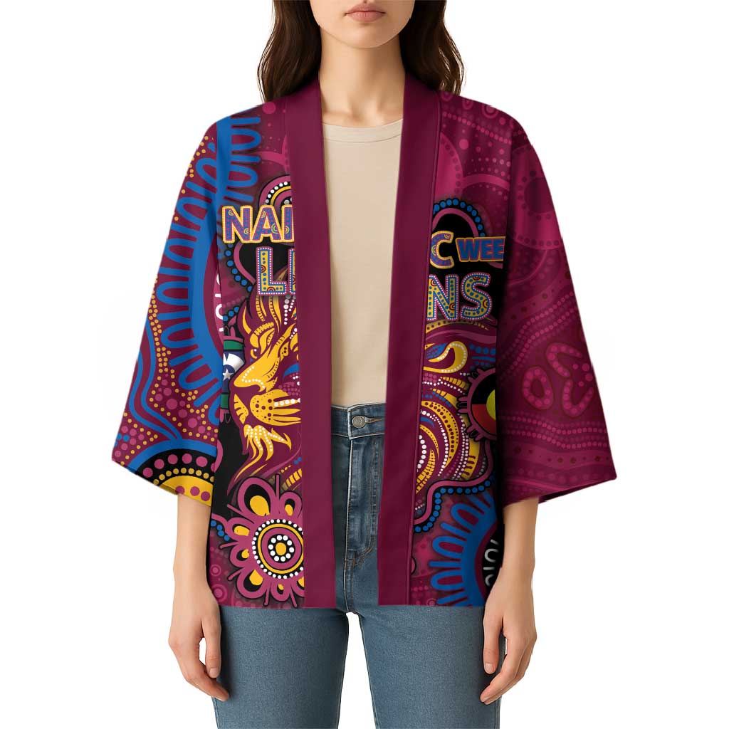 Custom NAIDOC Week Brisbane Lions Kimono Australian Aboriginal Art