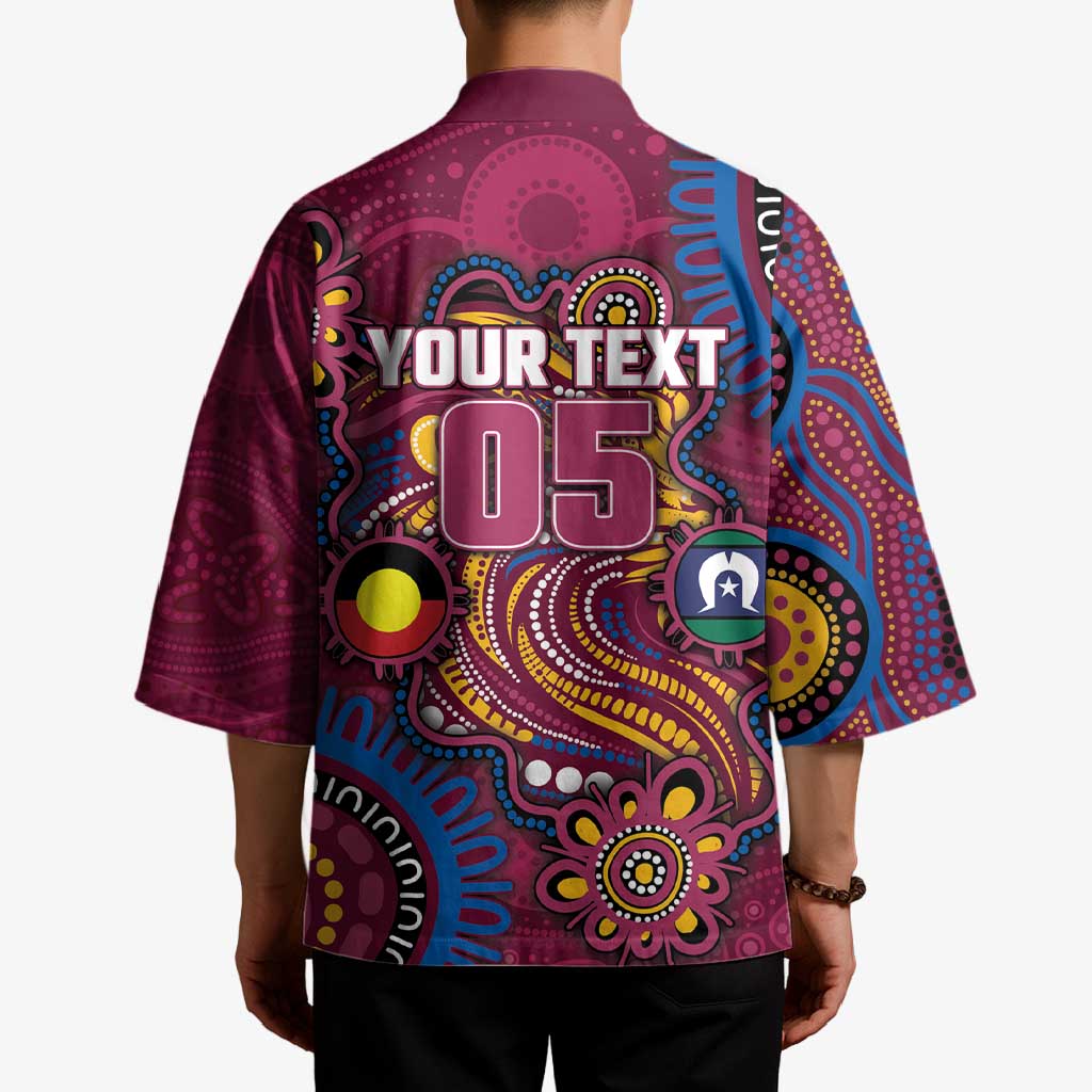Custom NAIDOC Week Brisbane Lions Kimono Australian Aboriginal Art
