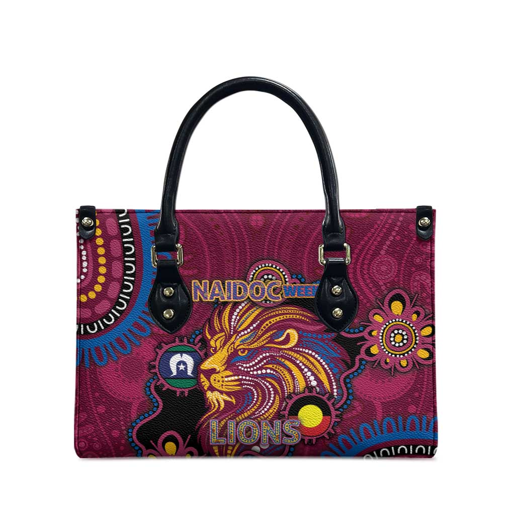 NAIDOC Week Brisbane Lions Leather Bag Australian Aboriginal Art