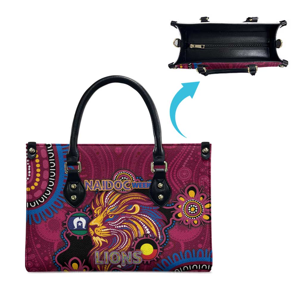 NAIDOC Week Brisbane Lions Leather Bag Australian Aboriginal Art