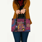 NAIDOC Week Brisbane Lions Leather Bag Australian Aboriginal Art