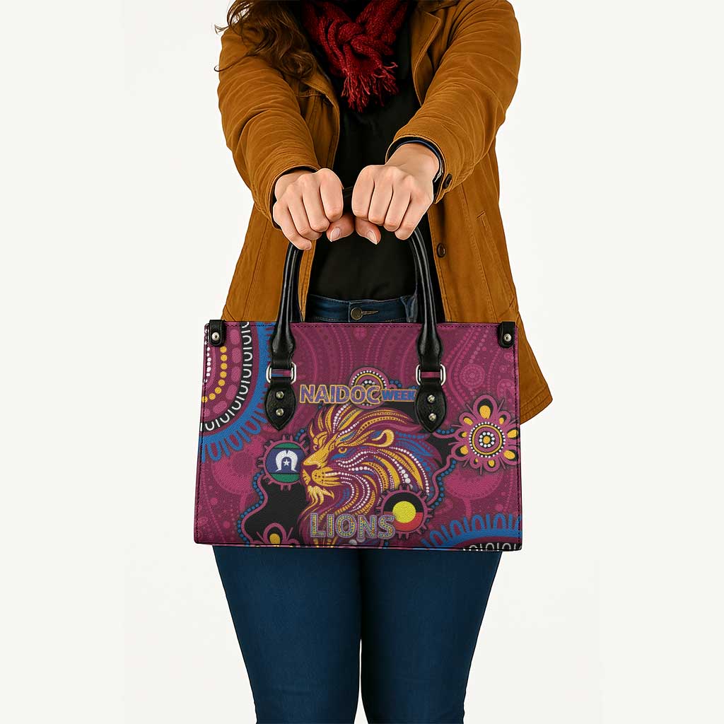 NAIDOC Week Brisbane Lions Leather Bag Australian Aboriginal Art