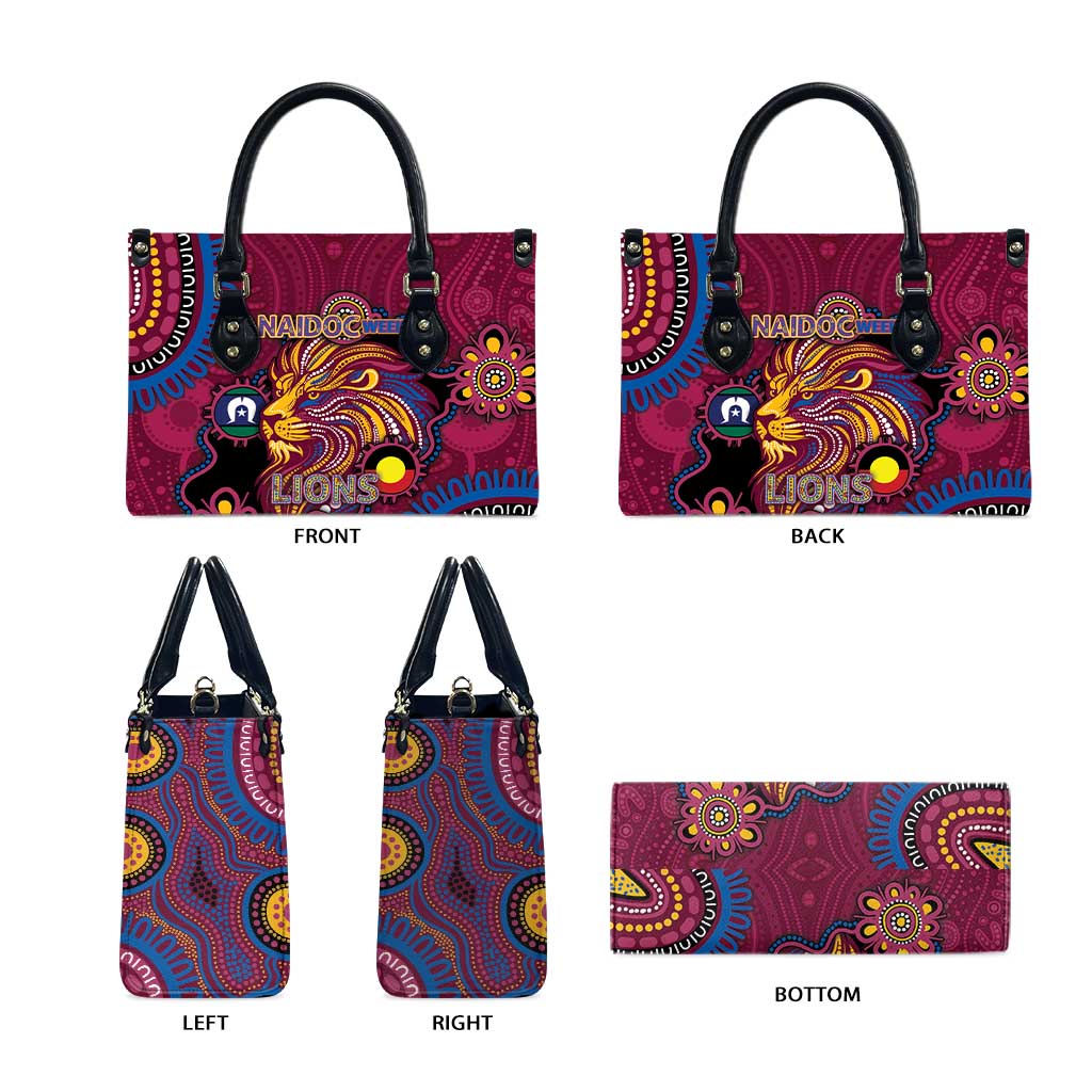 NAIDOC Week Brisbane Lions Leather Bag Australian Aboriginal Art
