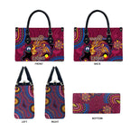 NAIDOC Week Brisbane Lions Leather Bag Australian Aboriginal Art