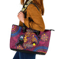 NAIDOC Week Brisbane Lions Leather Tote Bag Australian Aboriginal Art