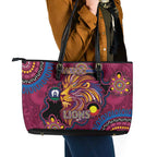 NAIDOC Week Brisbane Lions Leather Tote Bag Australian Aboriginal Art