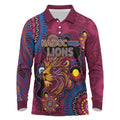 Custom NAIDOC Week Brisbane Lions Long Sleeve Polo Shirt Australian Aboriginal Art