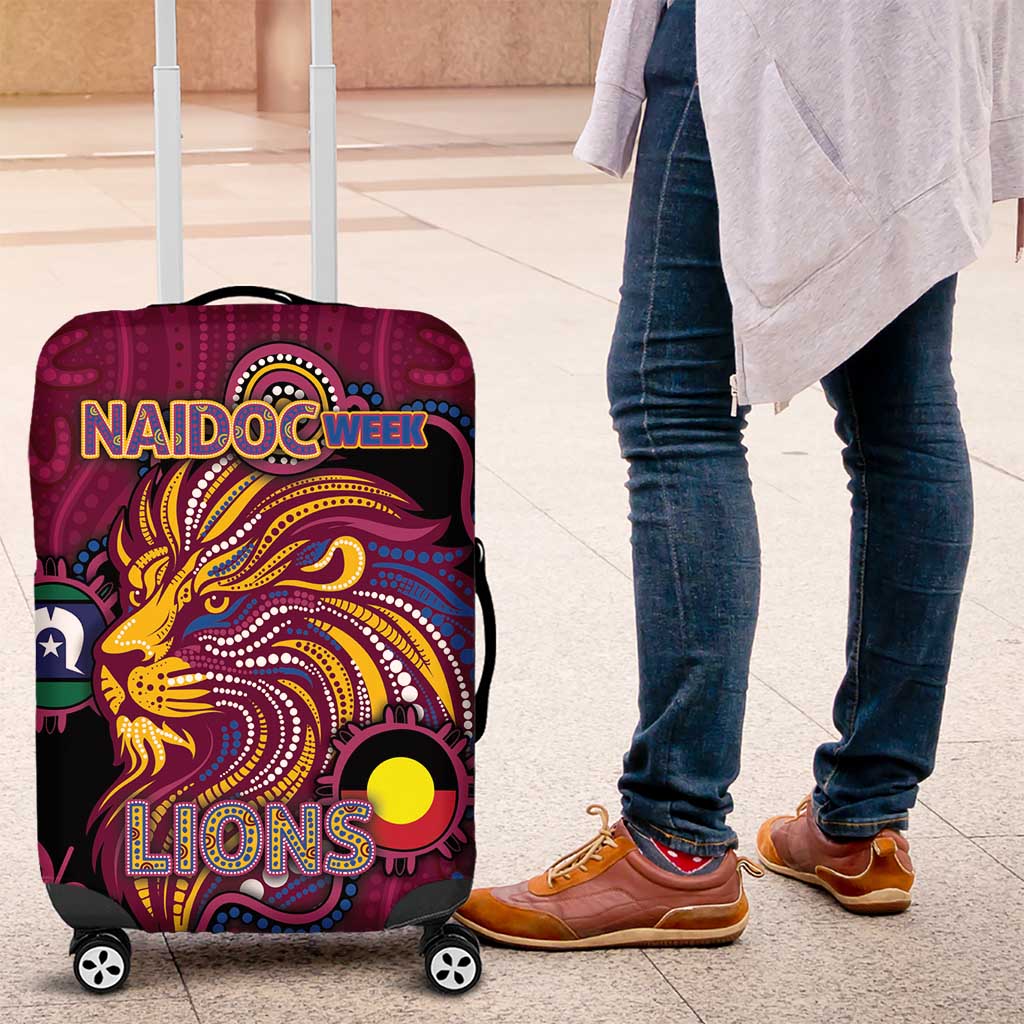NAIDOC Week Brisbane Lions Luggage Cover Australian Aboriginal Art
