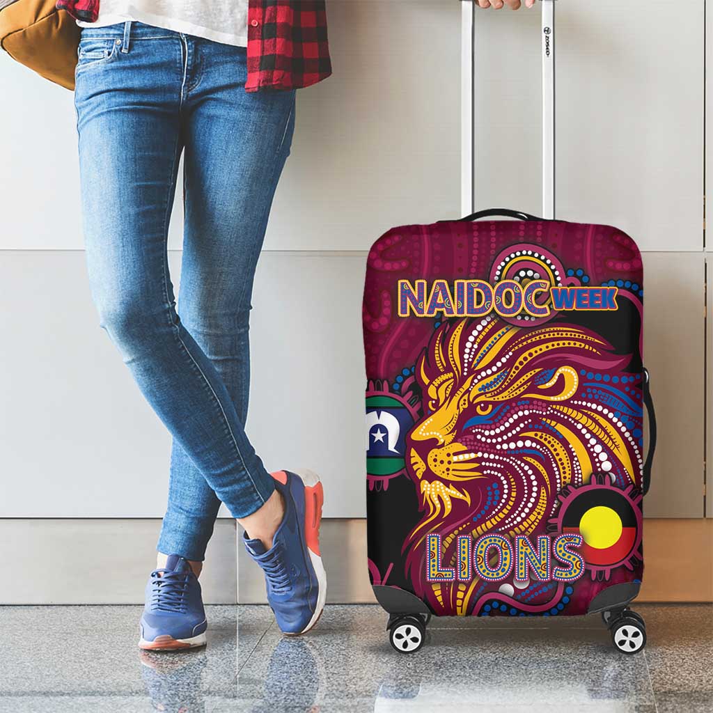 NAIDOC Week Brisbane Lions Luggage Cover Australian Aboriginal Art