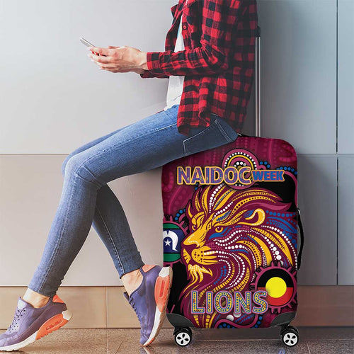NAIDOC Week Brisbane Lions Luggage Cover Australian Aboriginal Art