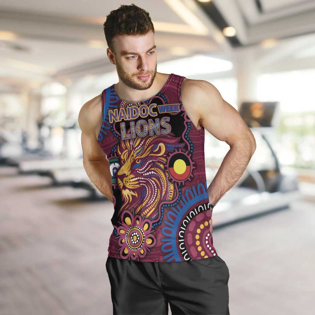 Custom NAIDOC Week Brisbane Lions Men Tank Top Australian Aboriginal Art