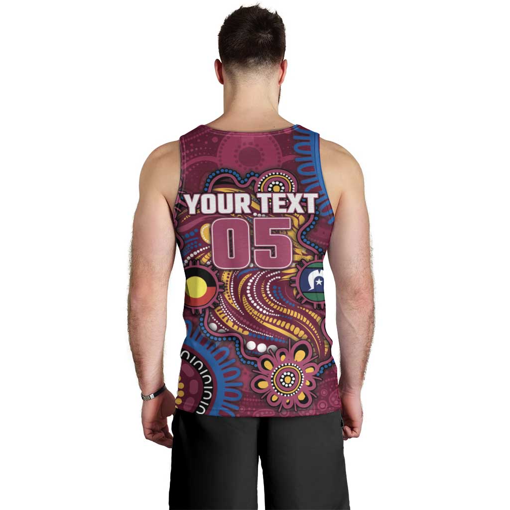 Custom NAIDOC Week Brisbane Lions Men Tank Top Australian Aboriginal Art