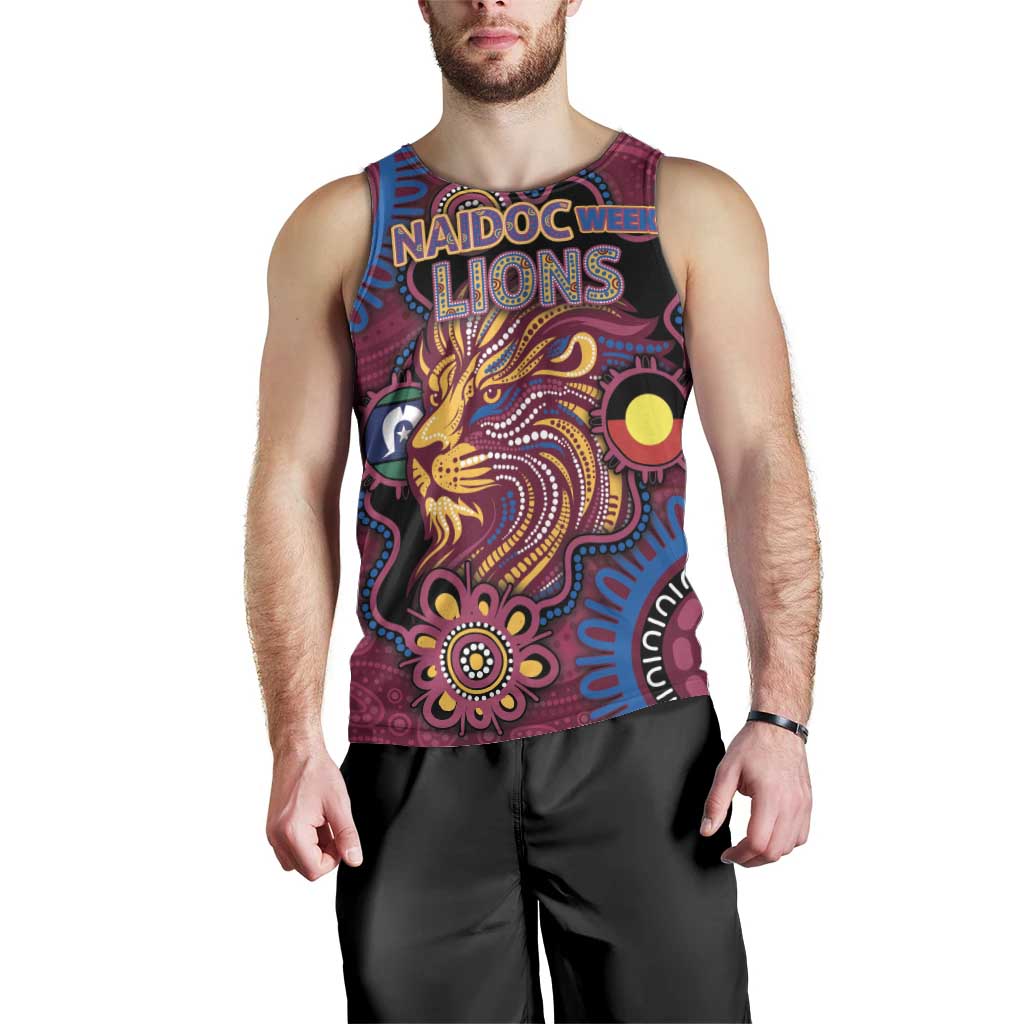 Custom NAIDOC Week Brisbane Lions Men Tank Top Australian Aboriginal Art