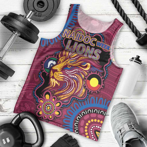 Custom NAIDOC Week Brisbane Lions Men Tank Top Australian Aboriginal Art