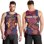 Custom NAIDOC Week Brisbane Lions Men Tank Top Australian Aboriginal Art