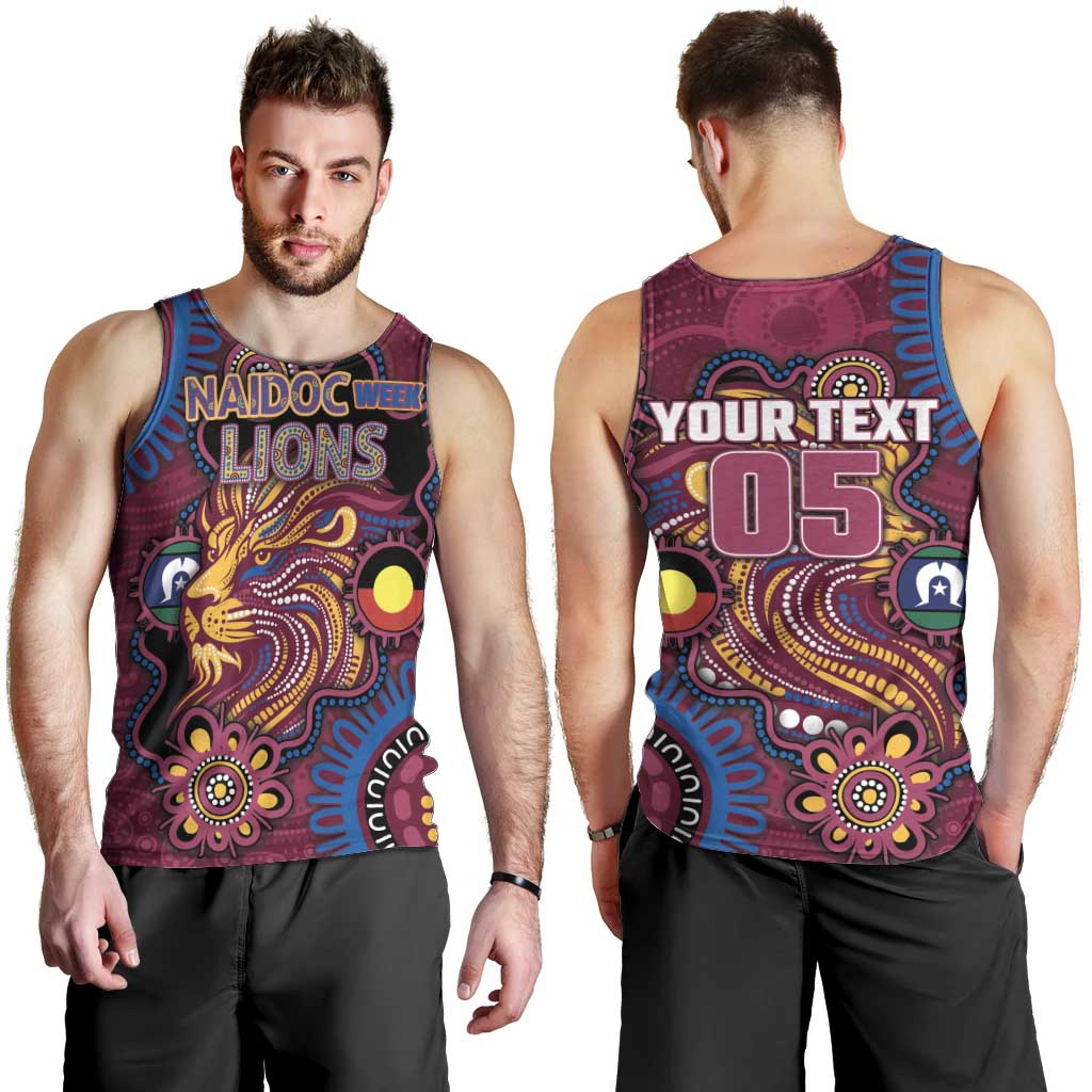 Custom NAIDOC Week Brisbane Lions Men Tank Top Australian Aboriginal Art