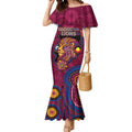 Custom NAIDOC Week Brisbane Lions Mermaid Dress Australian Aboriginal Art