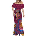 Custom NAIDOC Week Brisbane Lions Mermaid Dress Australian Aboriginal Art