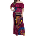 Custom NAIDOC Week Brisbane Lions Off Shoulder Maxi Dress Australian Aboriginal Art