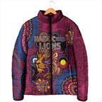 Custom NAIDOC Week Brisbane Lions Padded Jacket Australian Aboriginal Art