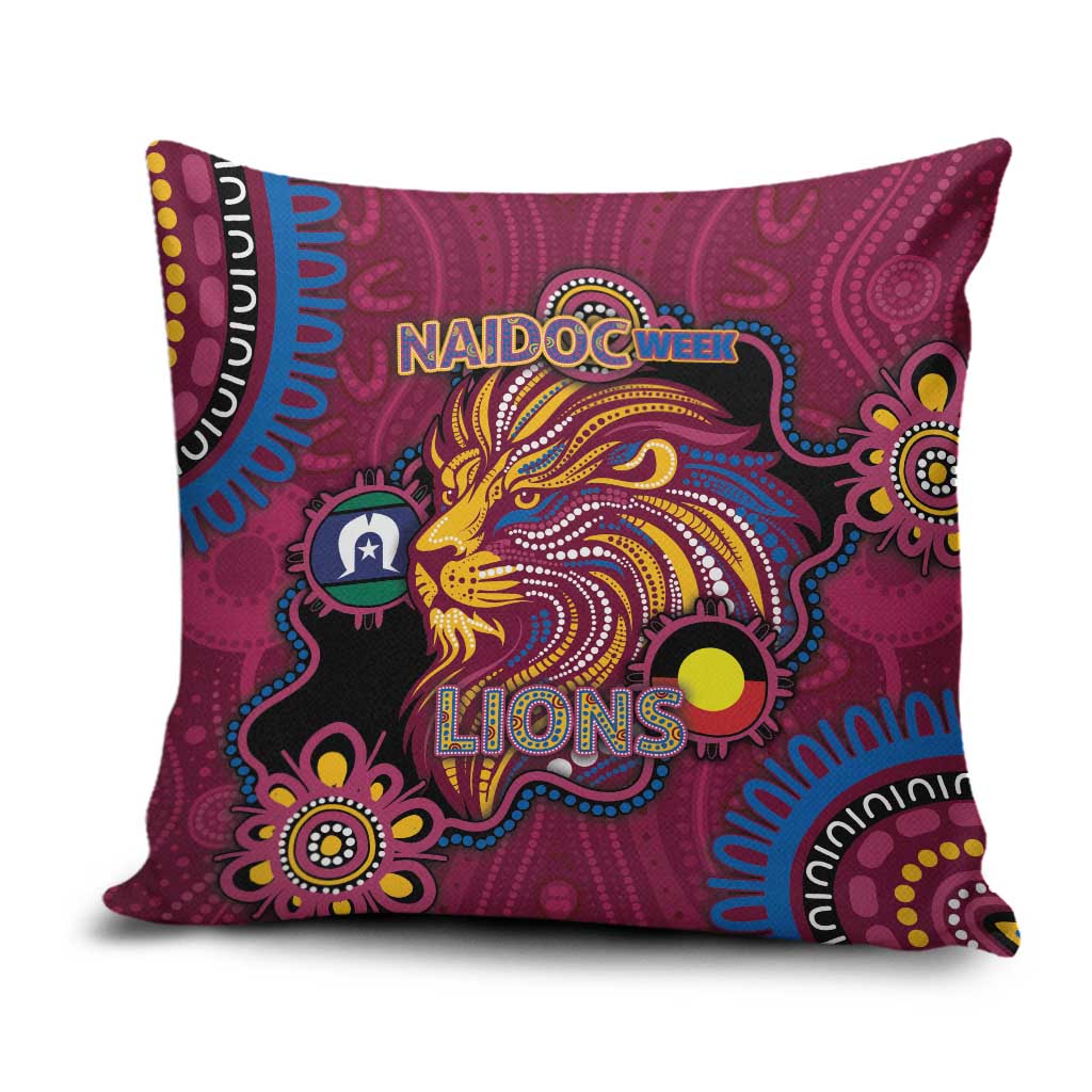 NAIDOC Week Brisbane Lions Pillow Cover Australian Aboriginal Art