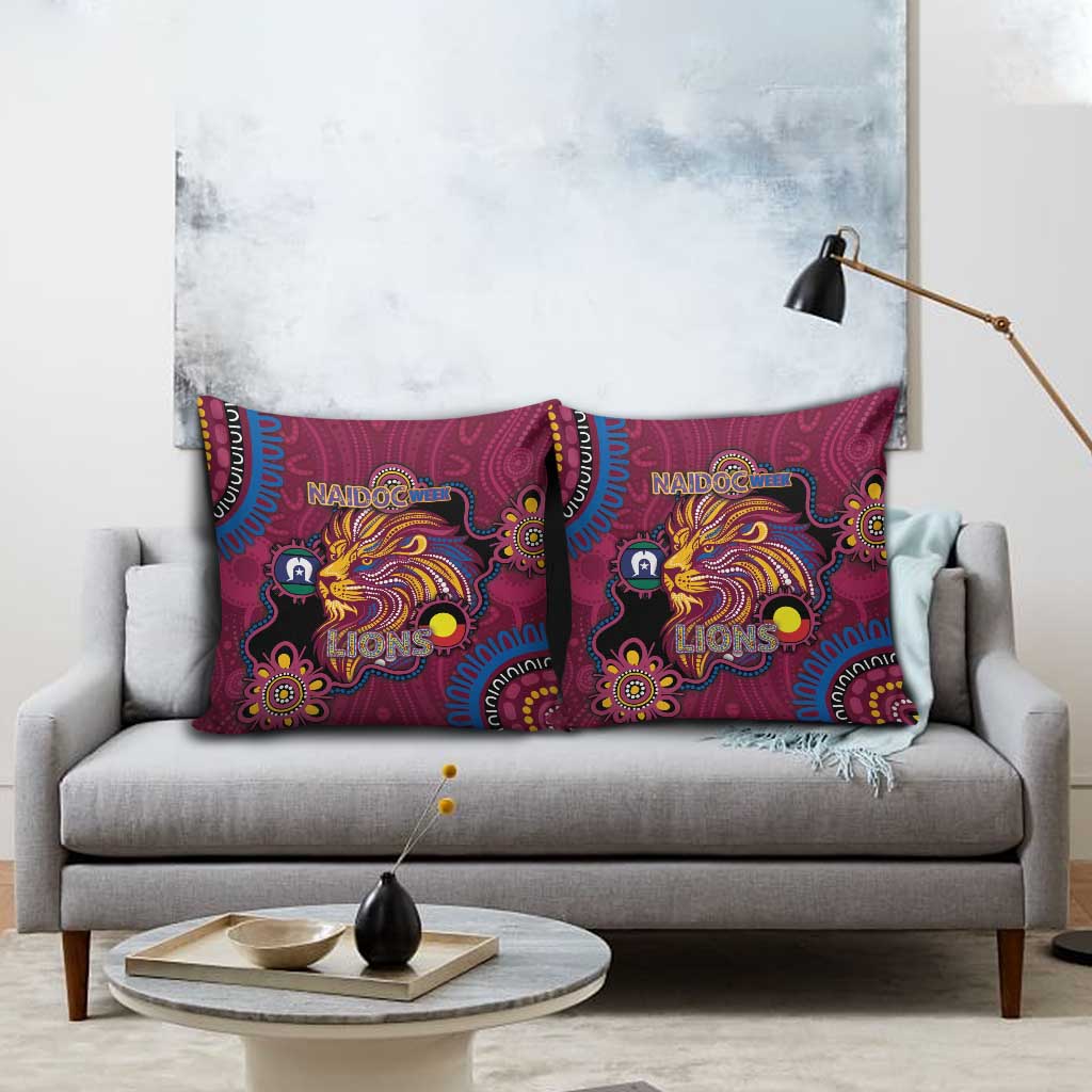 NAIDOC Week Brisbane Lions Pillow Cover Australian Aboriginal Art
