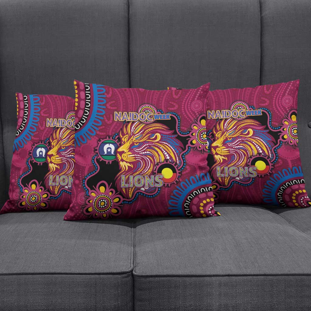 NAIDOC Week Brisbane Lions Pillow Cover Australian Aboriginal Art