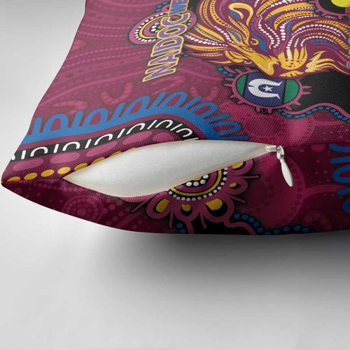 NAIDOC Week Brisbane Lions Pillow Cover Australian Aboriginal Art